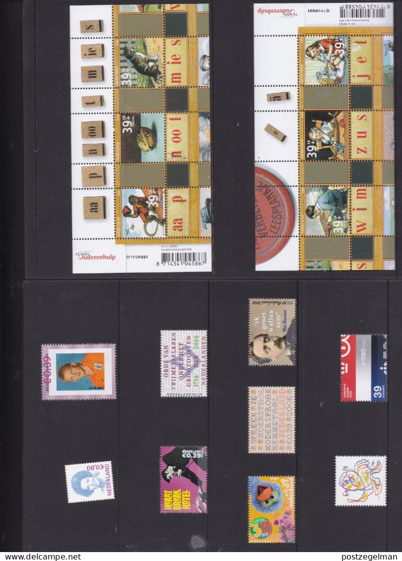 NEDERLAND, 2006, Mint Stamps/sheets Yearset, Official Presentation Pack ,NVPH Nrs. 2393/2488 - Années Complètes