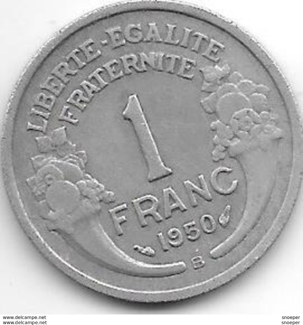 *france 1 Franc 1950 B  Km 885a.2  Vf - 1 Franc