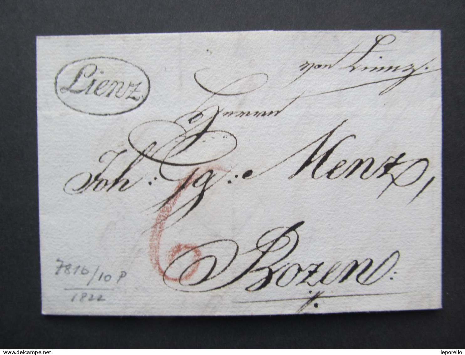 BRIEF Lienz - Bozen Vorphila 1822 // D*58216 - ...-1850 Prephilately