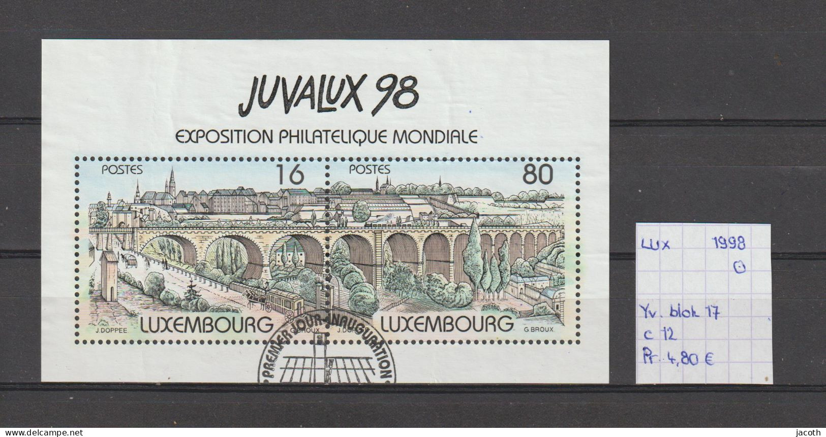 (TJ) Luxembourg 1998 - YT Blok 17 (gest./obl./used) - Blocs & Feuillets