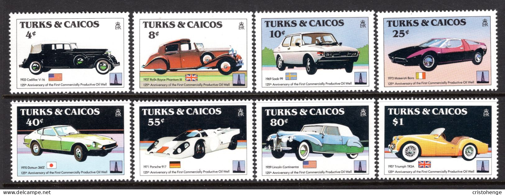 Turks & Caicos Islands 1984 Classic Cars Set MNH (SG 796-803) - Turks And Caicos