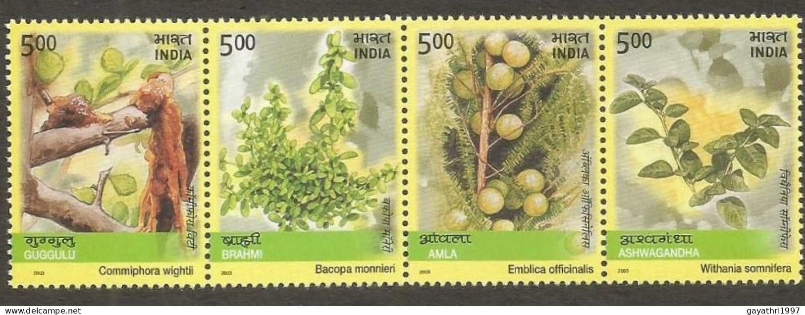 India 2003 Medicinal Plants Horizontal Se-tenant Mint MNH Good Condition (PST - 73) - Unused Stamps