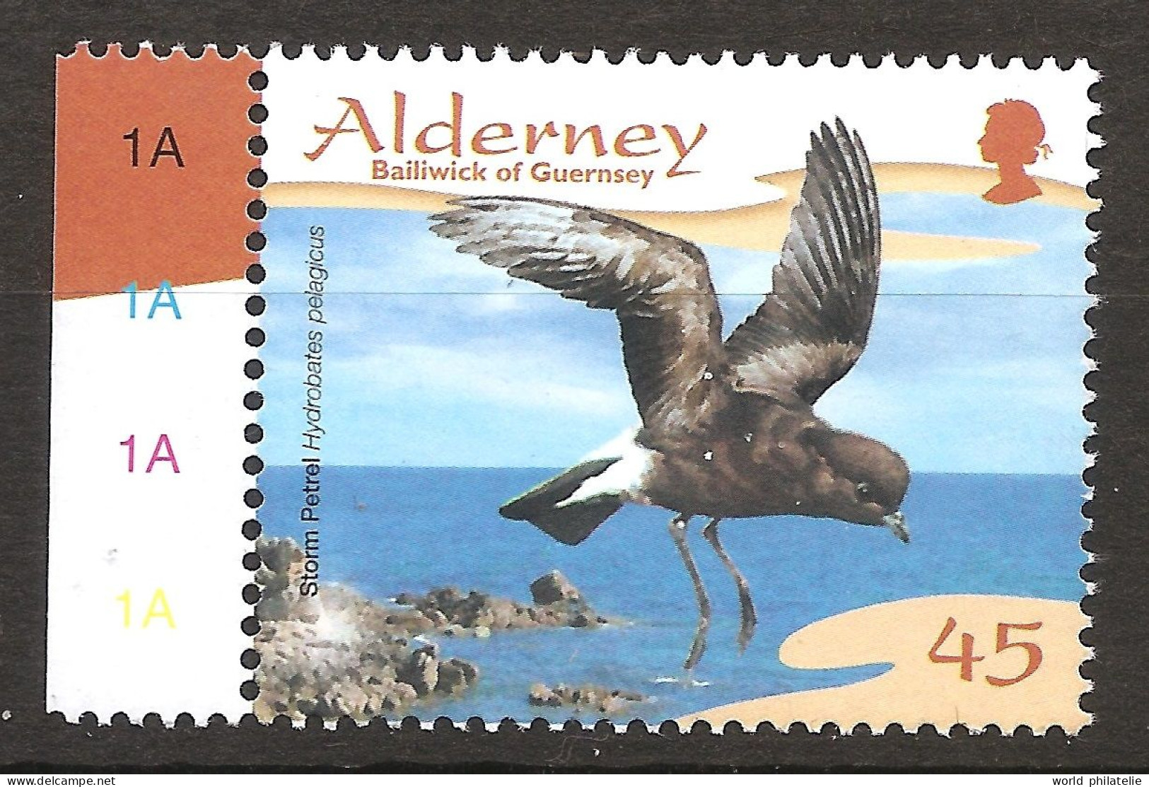 Aurigny Alderney 2006 N° 284 Iso ** Oiseau Marin Sédentaire, Océanite Tempête, Hydrobates Pelagicus, Falaise, Mer Pétrel - Alderney