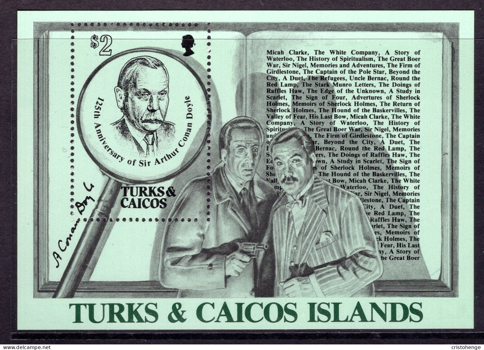 Turks & Caicos Islands 1984 125th Birth Anniversary Of Sir Arthur Conan Doyle MS MNH (SG MS817) - Turks And Caicos