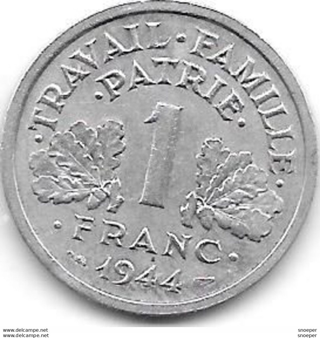 France 1 Franc 1944 Km 902.1 Xf+ - 1 Franc