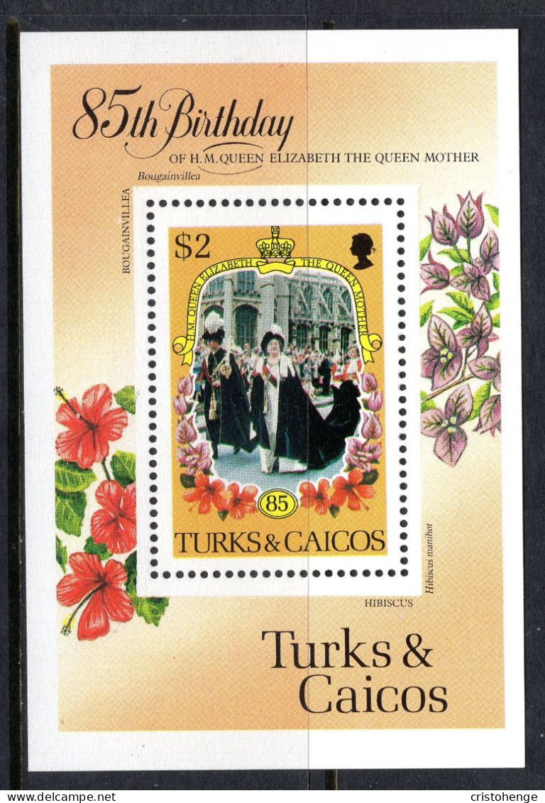 Turks & Caicos Islands 1985 Life & Times Of Queen Elizabeth The Queen Mother MS MNH (SG MS857) - Turks And Caicos