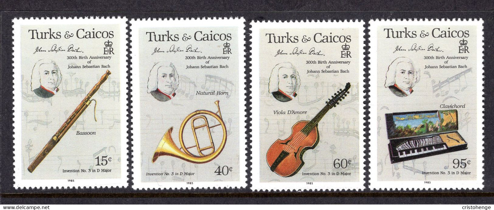 Turks & Caicos Islands 1985 300th Birth Anniversary Of J.S. Bach Set MNH (SG 863-866) - Turks And Caicos
