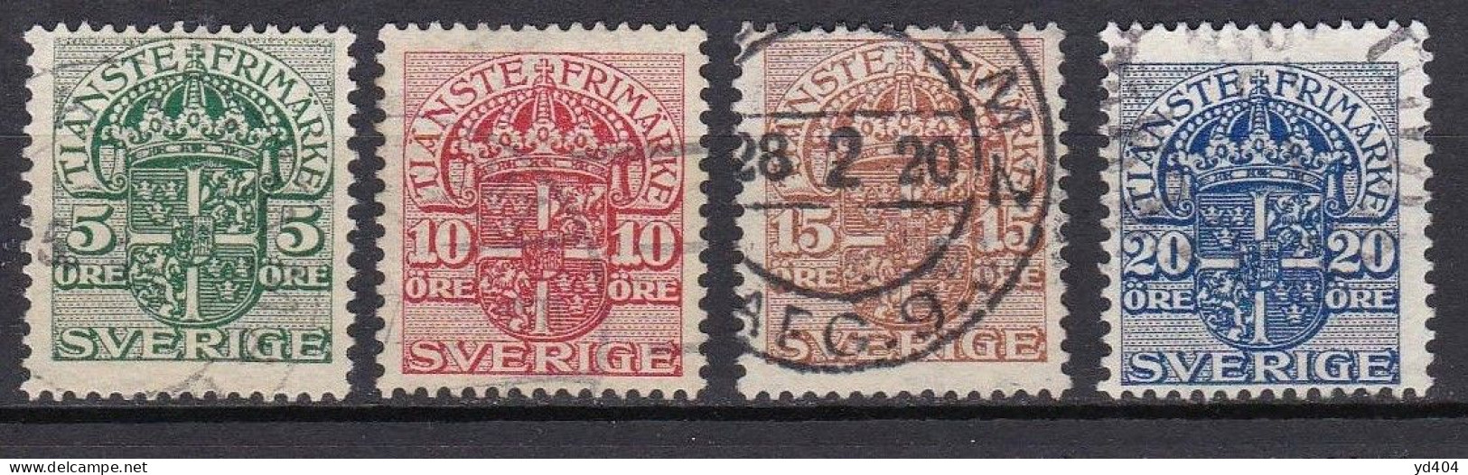 SE669b – SUEDE – SWEDEN – 1910-19 – MI # 34-44 USED - 9 € - Dienstmarken
