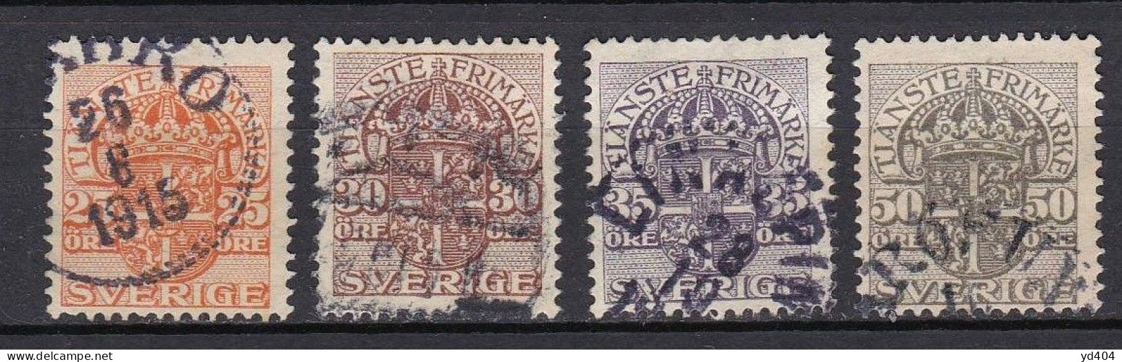 SE669b – SUEDE – SWEDEN – 1910-19 – MI # 34-44 USED - 9 € - Dienstzegels
