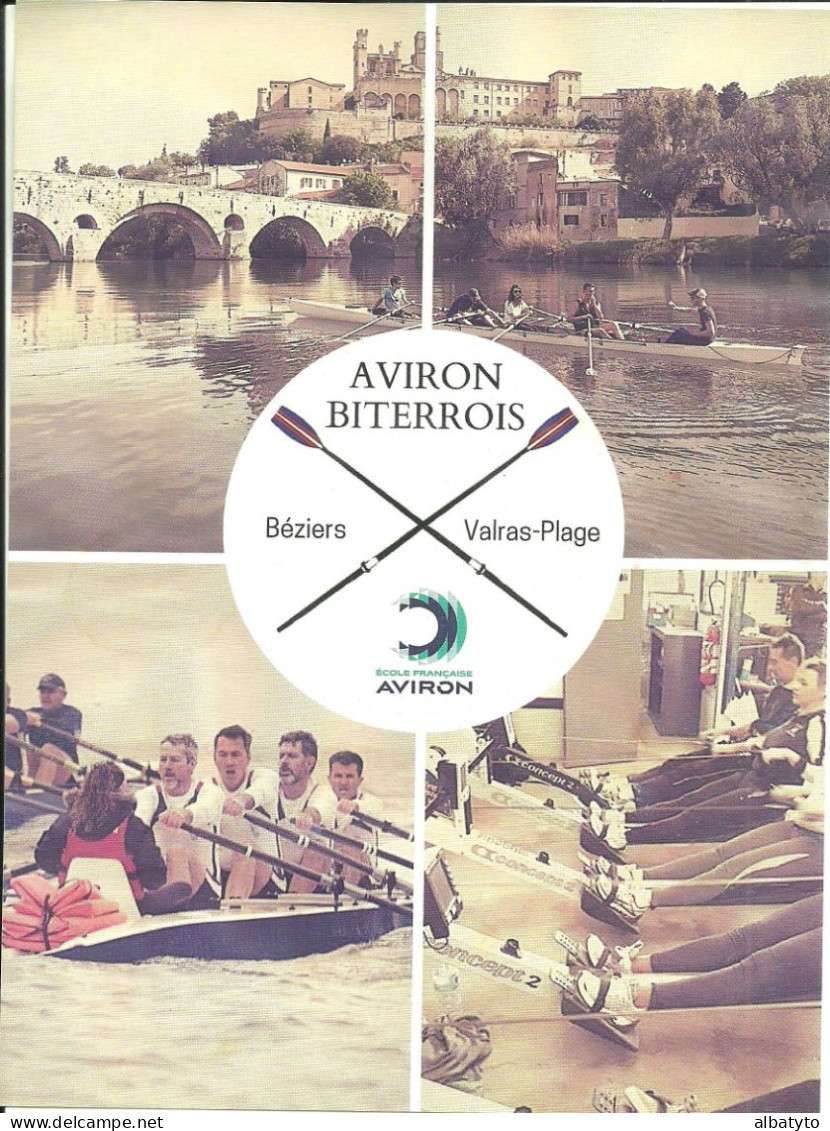 Affichette Flyer Dépliant Aviron Biterrois Béziers Valras-Plage Sport Nautique Rudern  Rowing Roeien Remo Canottaggio - Aviron