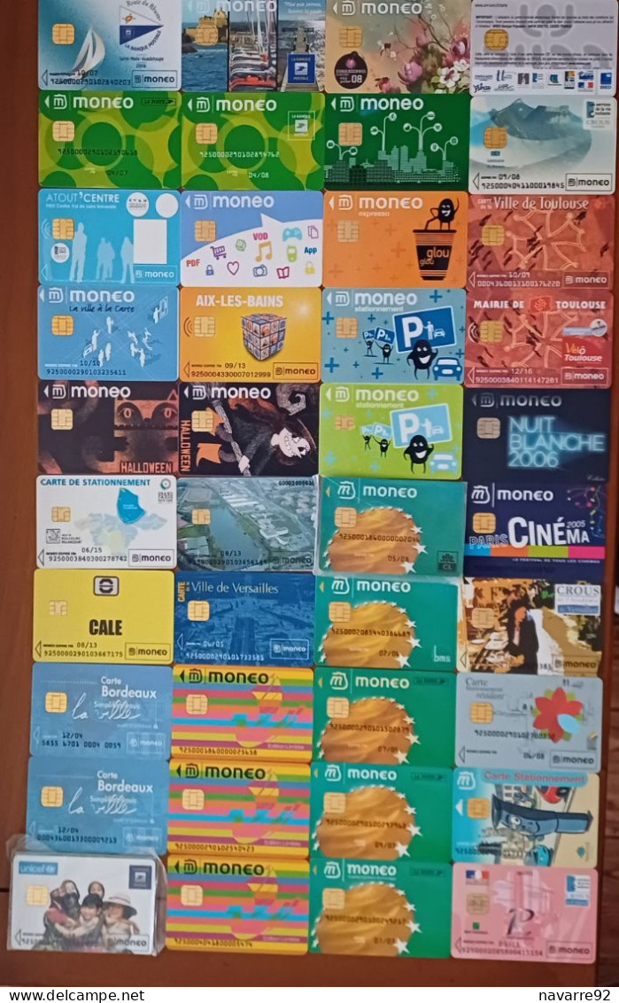 Jolie Collection De 40 Cartes Moneos Cartes A Puce En Bon Ou Très Bon état ! - Monéo