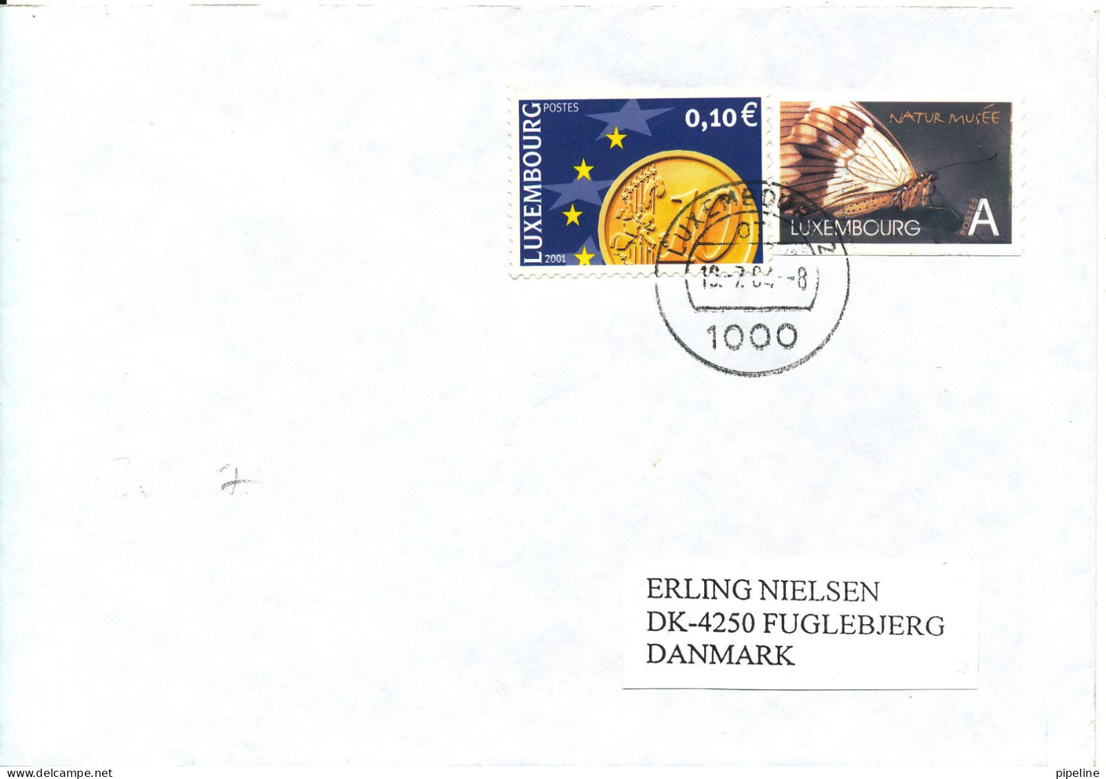 Luxembourg Cover Sent To Denmark 10-7-2004 Topic Stamps - Cartas & Documentos