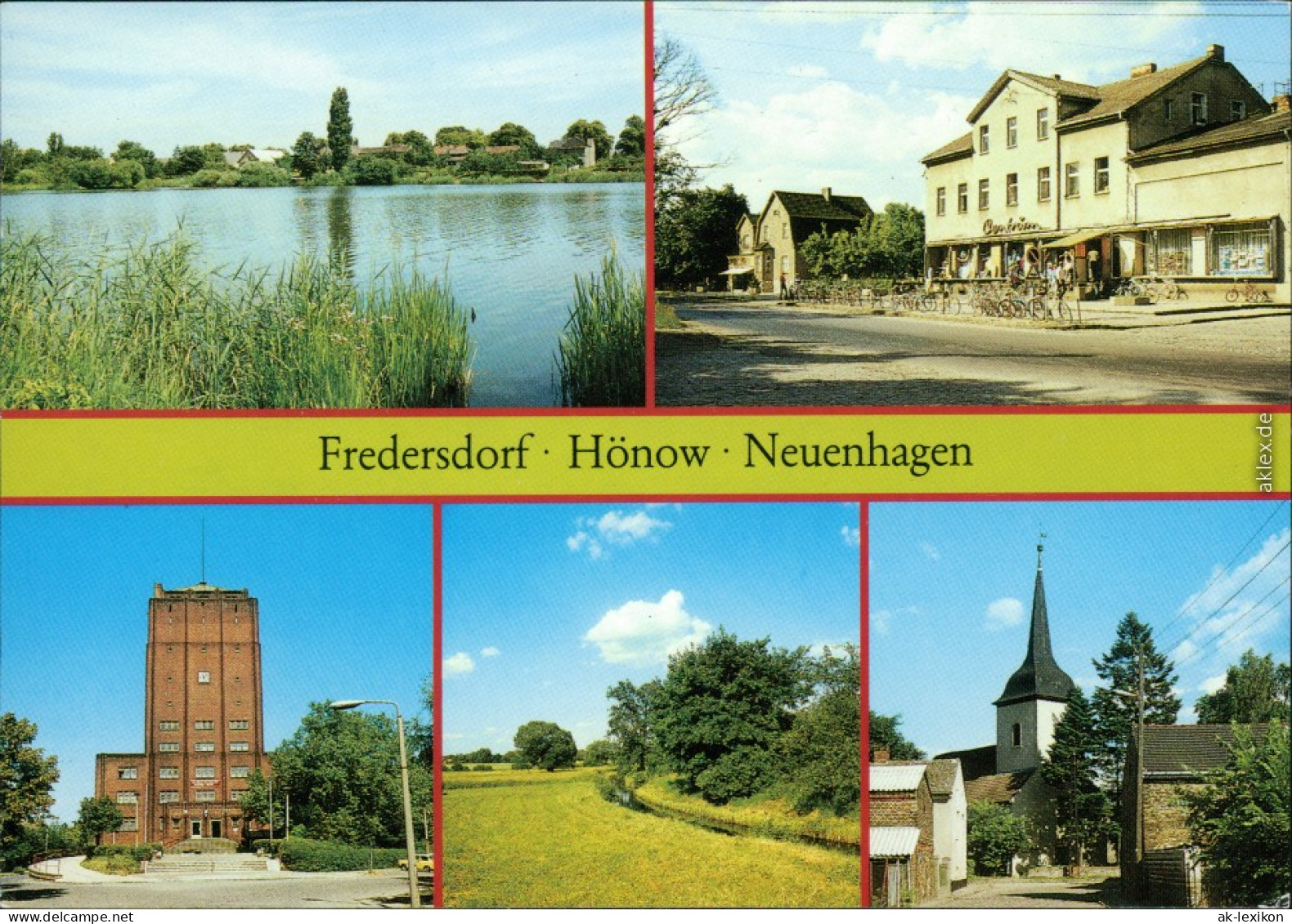 Hönow, Fredersdorf C-Warenhaus, Kirche Mühlenfließ, Neuenhagen - Rathaus 1989 - Neuenhagen B. Berlin