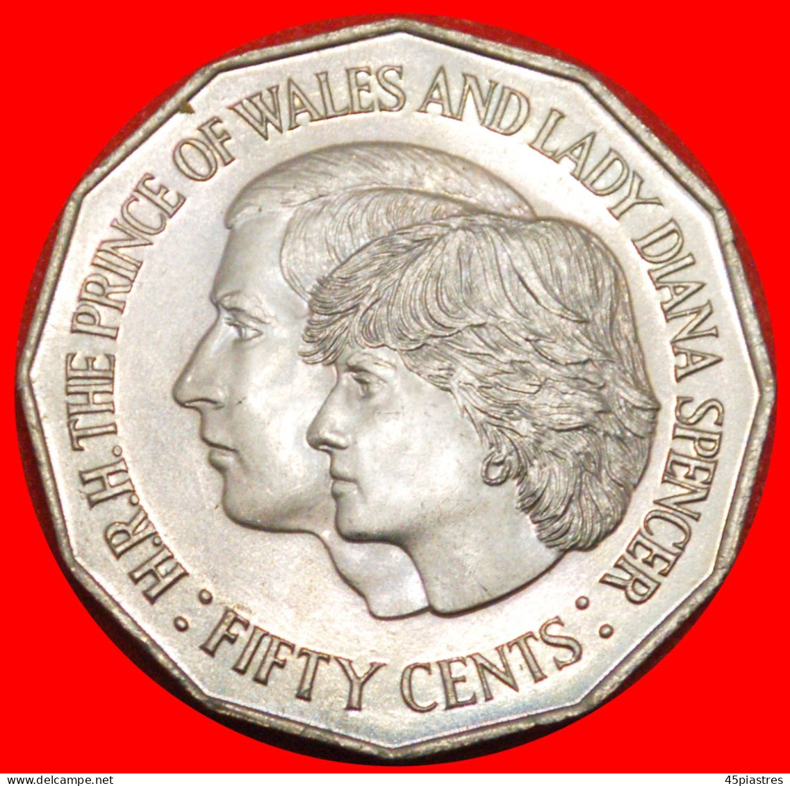 * GREAT BRITAIN: AUSTRALIA 50 CENTS 1981 UNC CHARLES AND LADY DIANA! ELIZABETH II (1953-2022)· LOW START ·  NO RESERVE! - 50 Cents