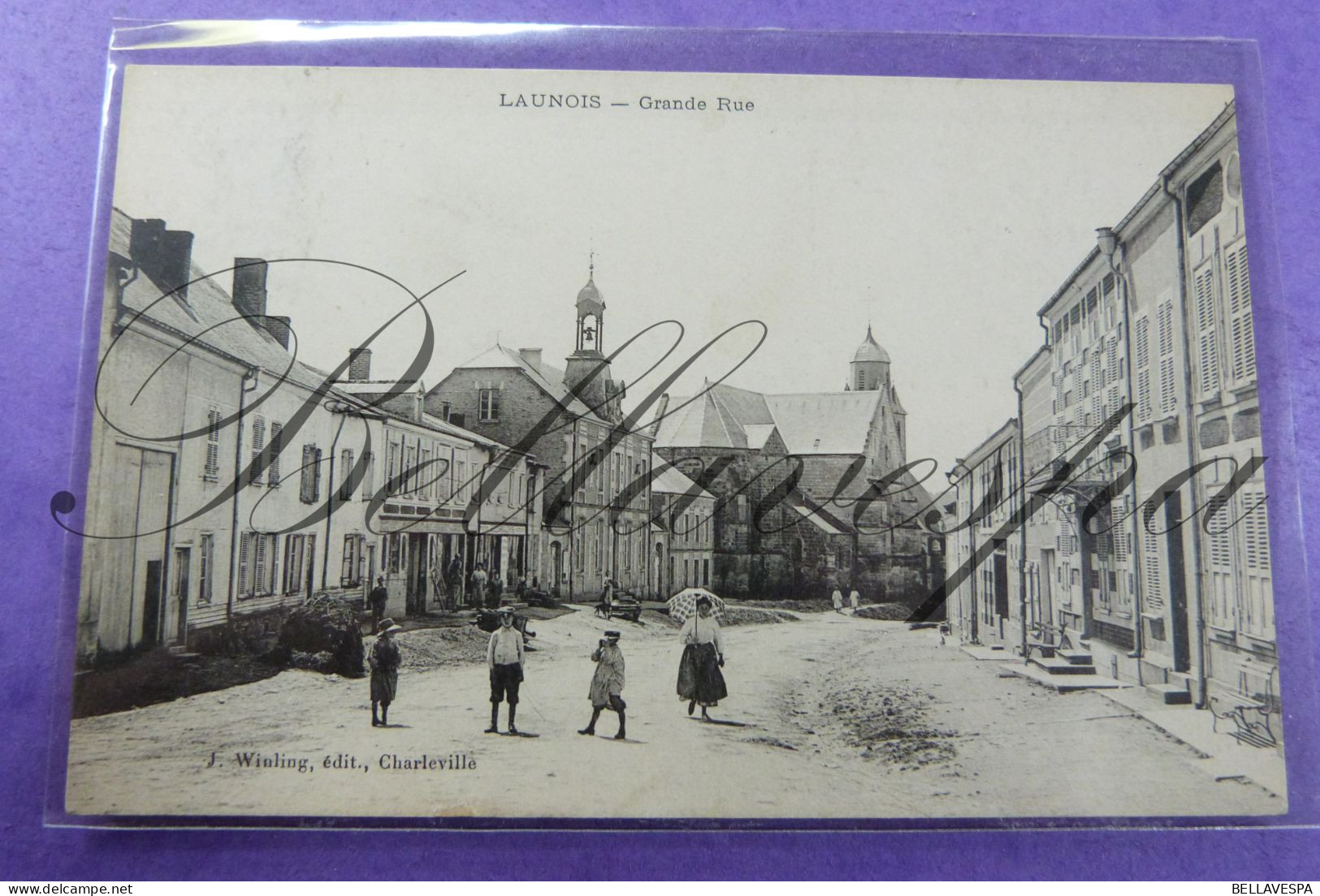 Launois Grande Rue  Edit J.Winling 1907 - Charleville
