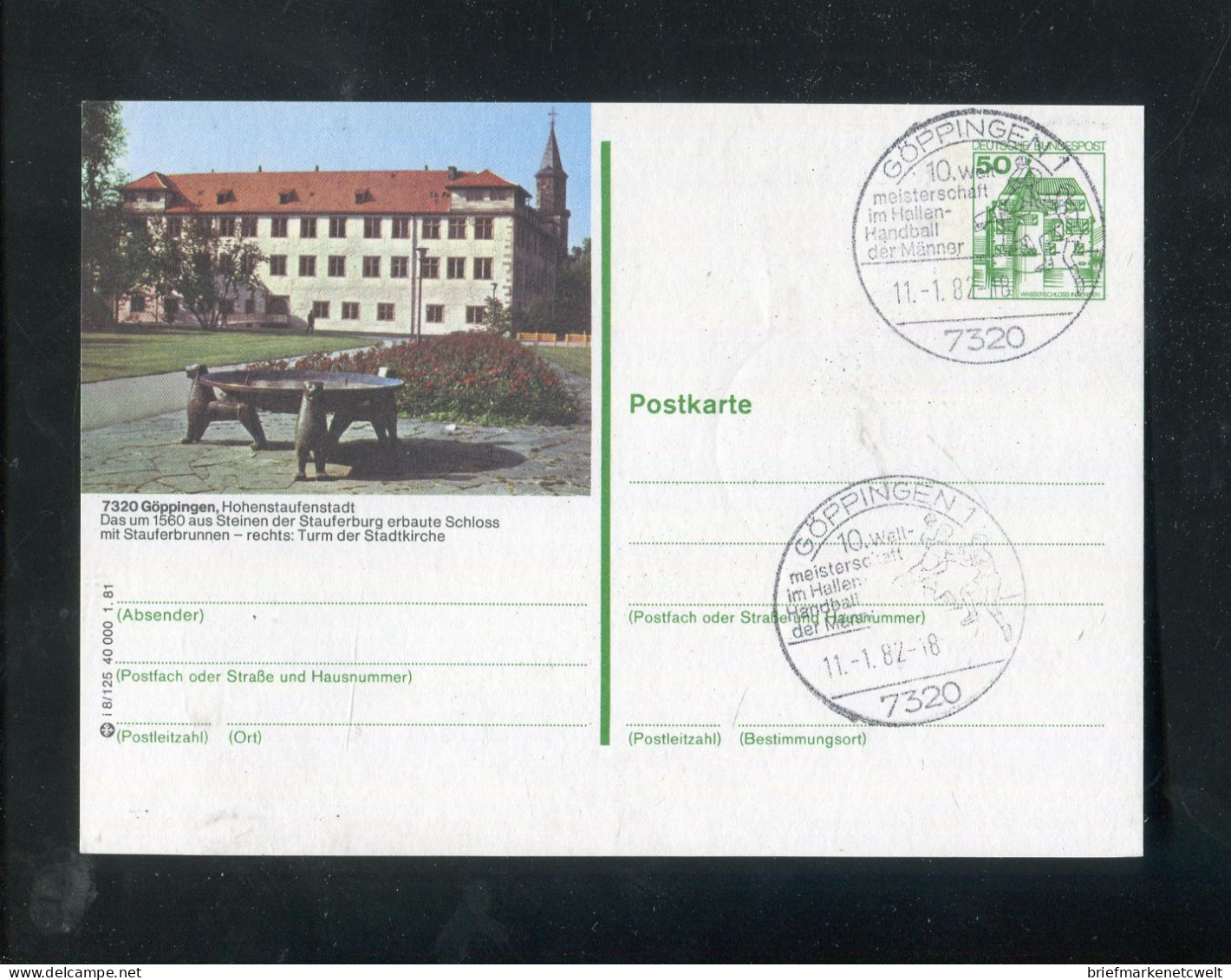 "BUNDESREPUBLIK DEUTSCHLAND" Bildpostkarte Mit Bildgleichem Stempel Ex "GOEPPINGEN" (5899) - Illustrated Postcards - Used