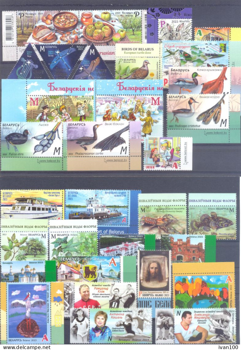 2023. Belarus, Full Complete Year Set 2023, 58stamps + 26 S/s, Mint/** - Belarus