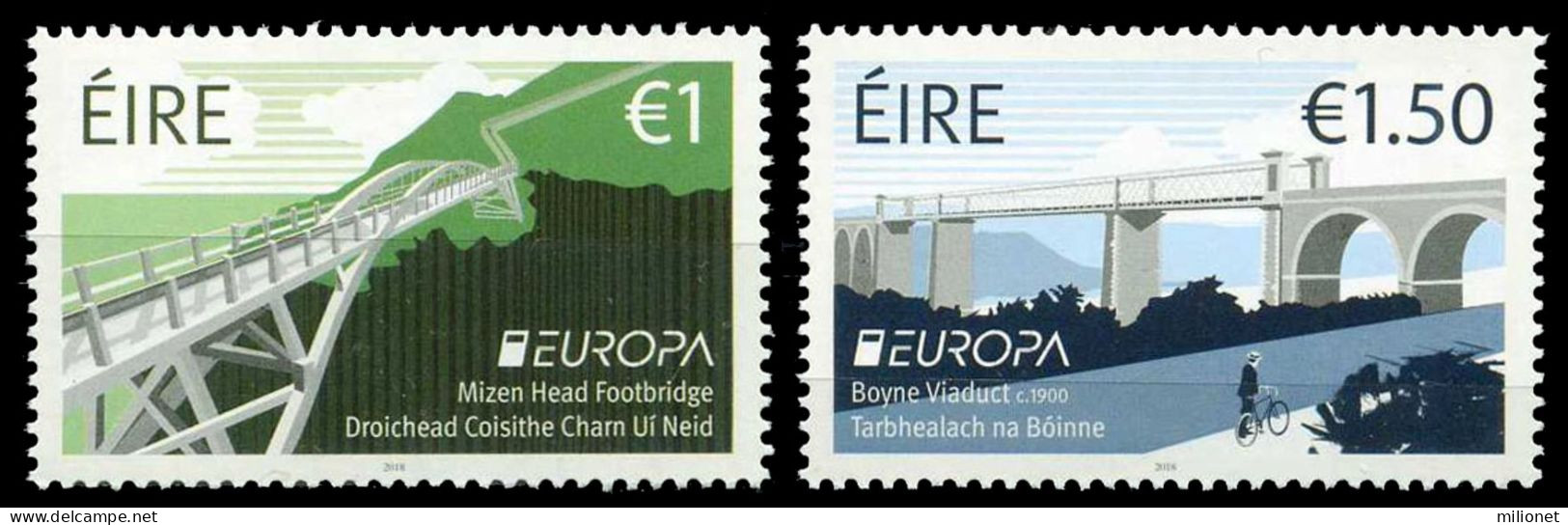 SALE!!! IRELAND IRLANDA IRLANDE IRLAND 2018 EUROPA CEPT BRIDGES 2 Stamps Set MNH ** - 2018