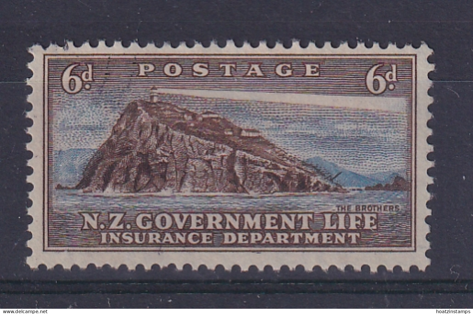 New Zealand - Life Insurance: 1947/65   Lighthouse   SG L48   6d    Used - Service