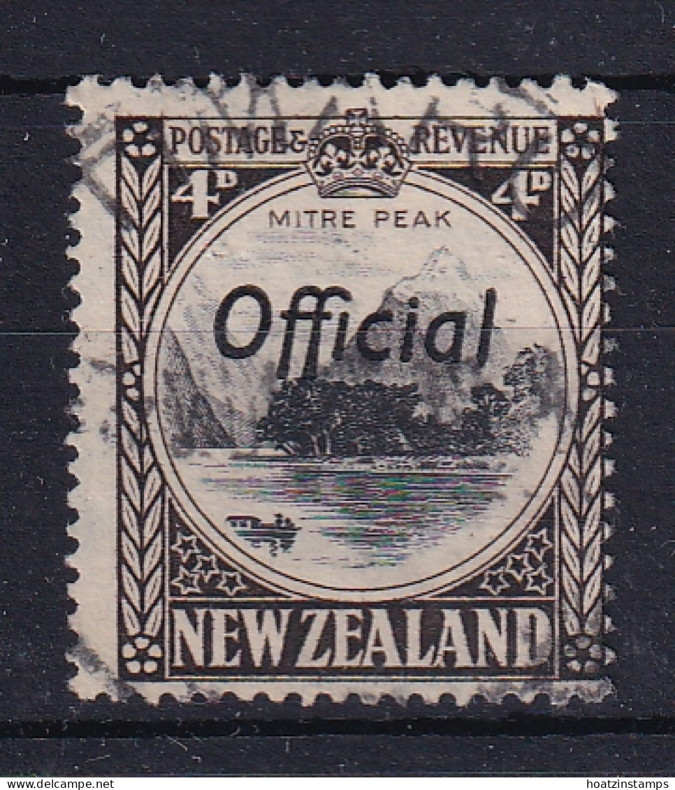 New Zealand: 1936/61   Mitre Peak 'Official' OVPT   SG O126c   4d  [Perf: 14 X 14½]  Used - Officials