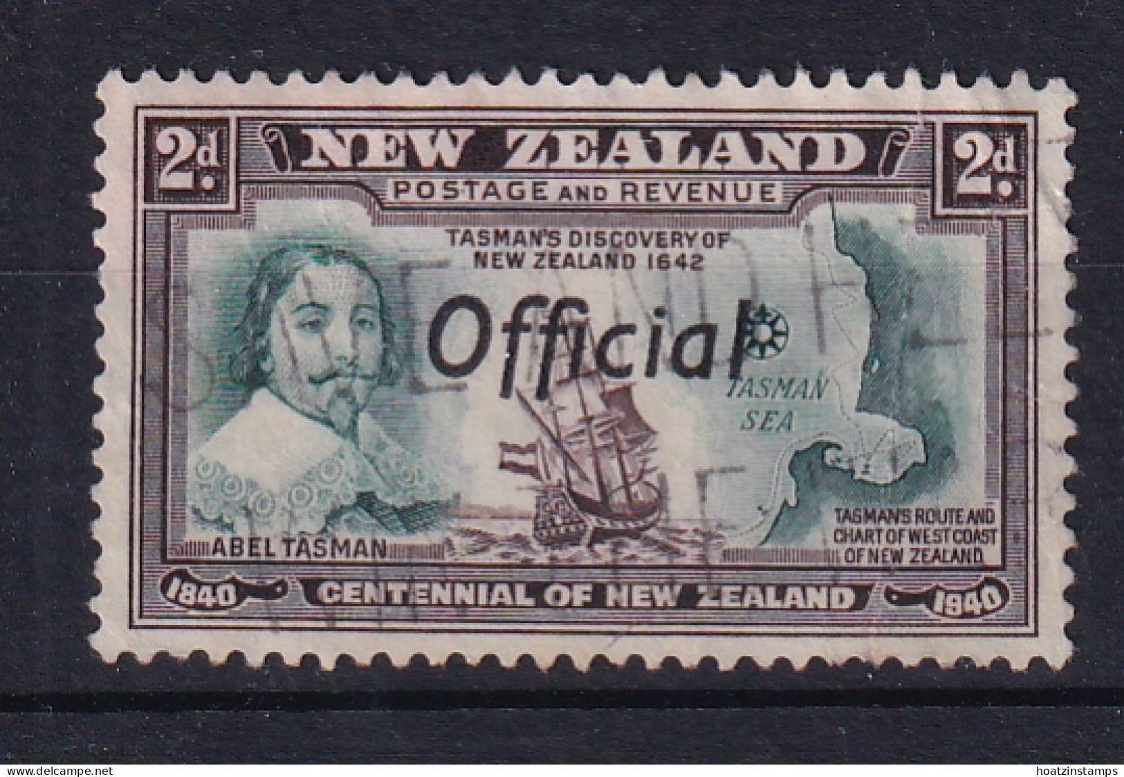 New Zealand: 1940   Centennial - Official OVPT   SG O144   2d    Used - Service