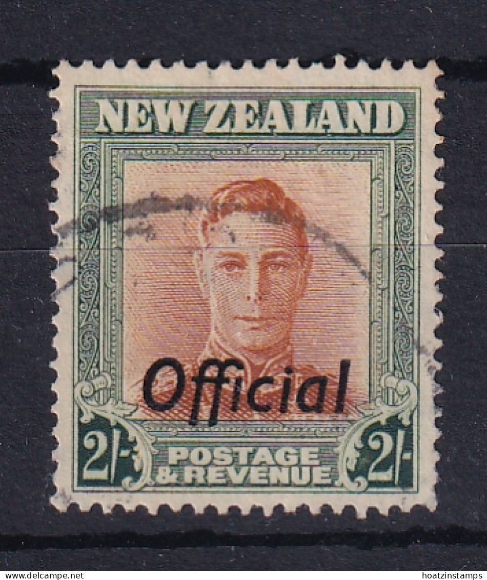 New Zealand: 1947/51   KGVI 'Official' OVPT   SG O158   2/-  [Wmk Sideways Plate 1]    Used - Dienstzegels