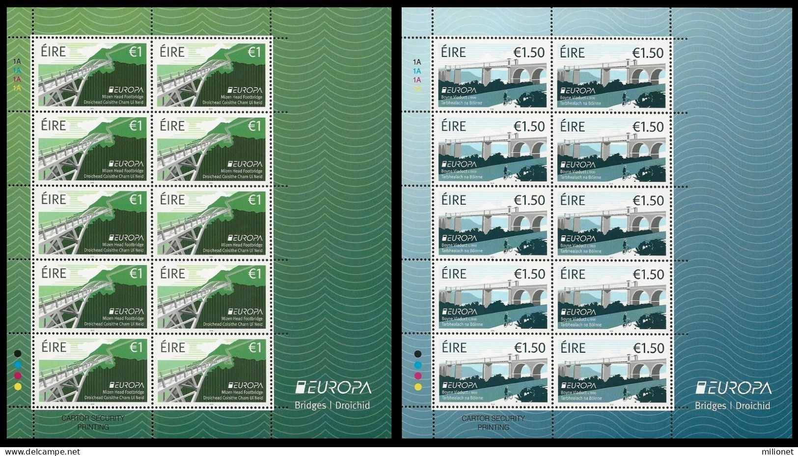 SALE!!! IRELAND IRLANDA IRLANDE IRLAND 2018 EUROPA CEPT BRIDGES 2 Sheetlets Of 10 Stamps MNH ** - 2018