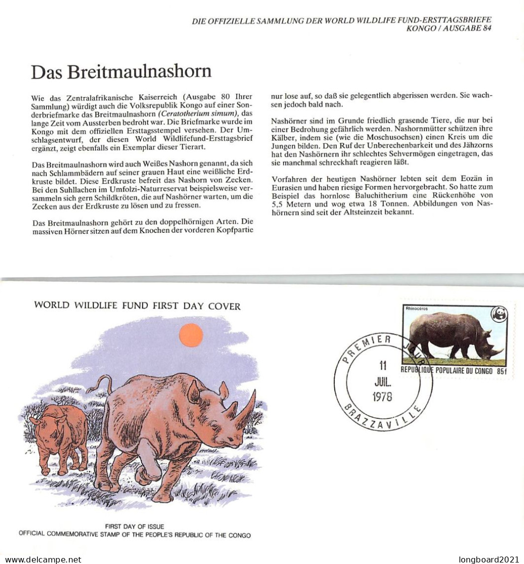 CONGO-BRAZZAVILLE - FDC WWF 1978 - / 4433 - FDC