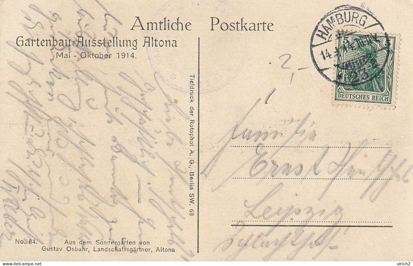 AK Hamburg - Altona - Garten-Ausstellung 1914 - Sondergarten Von Gustav Osbahr  (66989) - Altona
