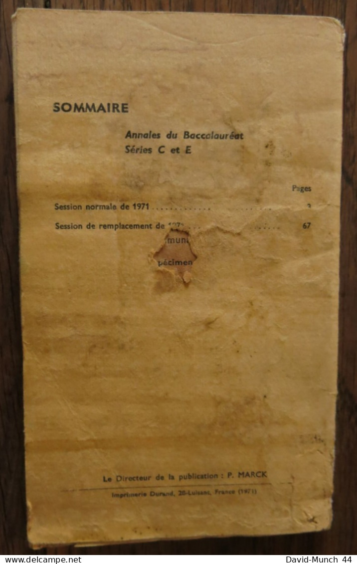 Bulletin De L'union Des Physiciens, Supplément Du Numéro 540. Décembre 1971 - Science