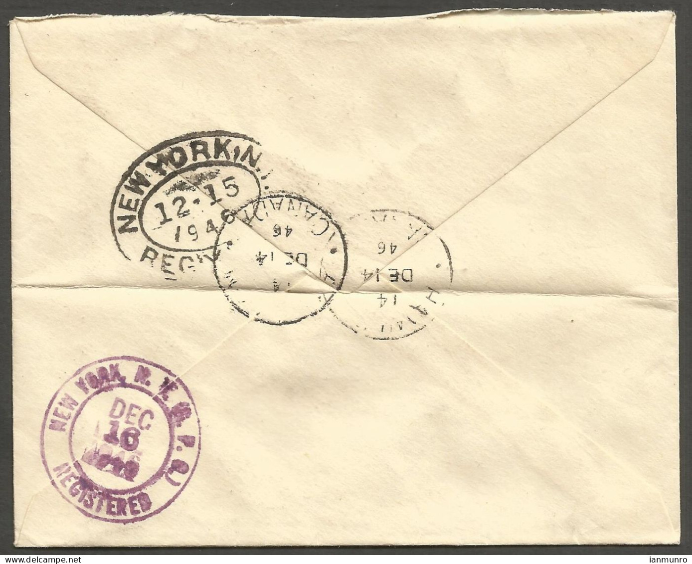 1946 Registered Cover 14c War/Peace CDS Hamilton Ontario To USA - Postal History