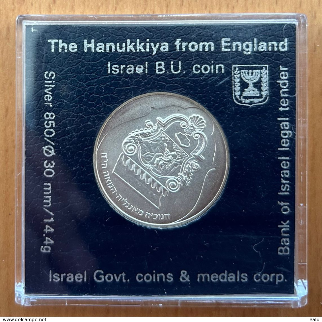 Israel 1987 Hanukkiya From England, Silber 850, 30mm, 14.4gr. 1 New Sheqel, B.U. Hanukka Chanukkiya/Lampe Aus England - Israël