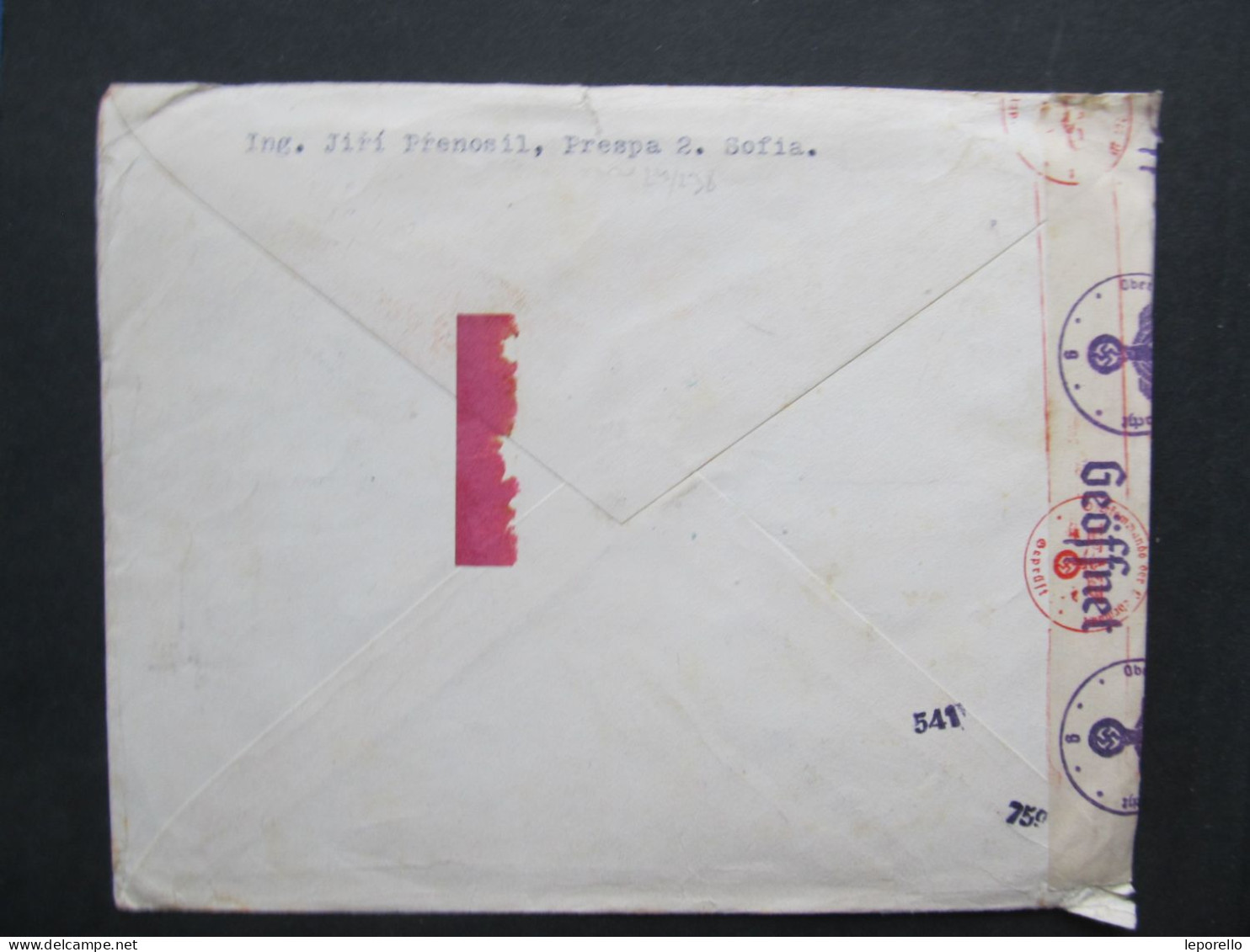 BRIEF Sofia - Praha Par Avion Zensur 1941  / D*58263 - Briefe U. Dokumente