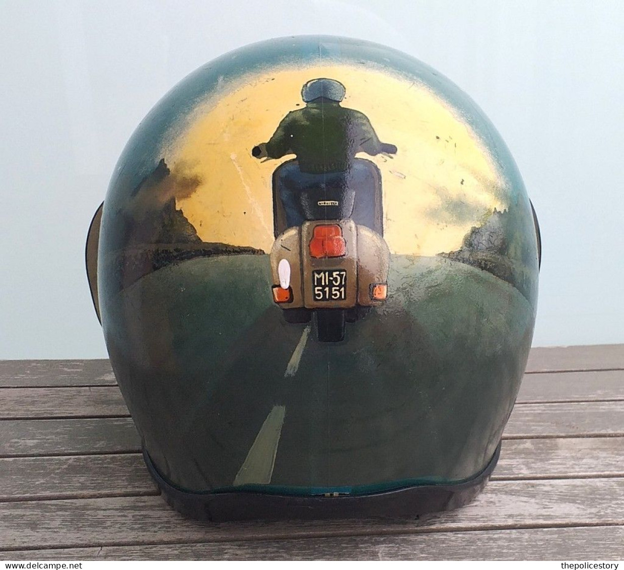 Casco Integrale Vintage Boeri Mod. Indy Primi Anni '70 Tg. XL Personalizzato Vespa - Motos