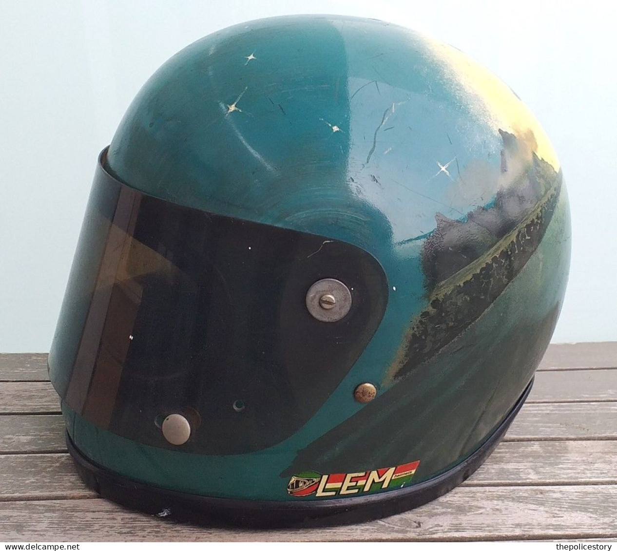 Casco integrale vintage Boeri mod. Indy primi anni '70 tg. XL personalizzato Vespa