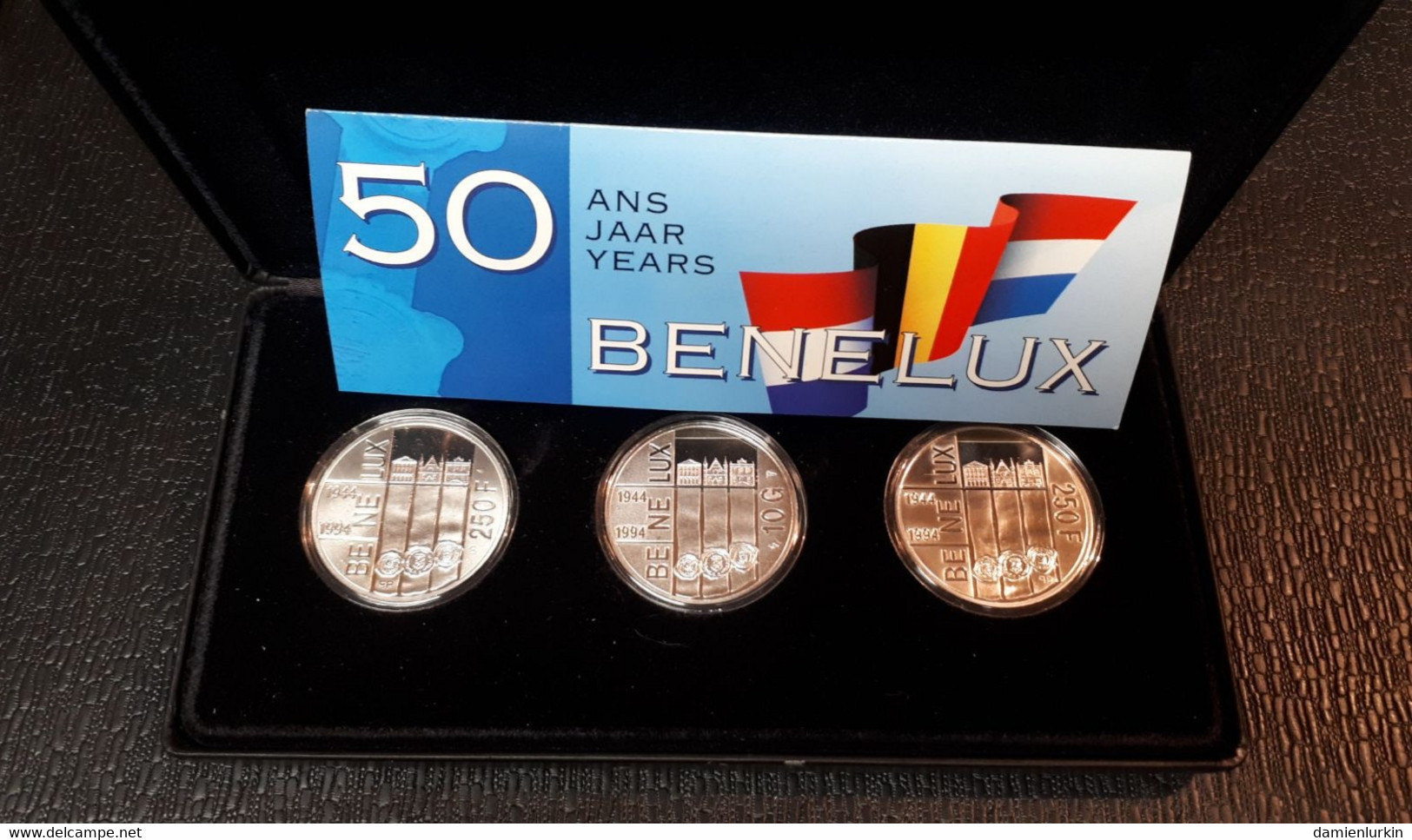 !! PROMO - LIRE !! BELGIQUE SET BENELUX 2 X 250 FR. + 10 G. 1994 ARGENT/ZILVER/SILBER/SILVER QUALITY PROOF MAX 25000 EX. - 250 Frank