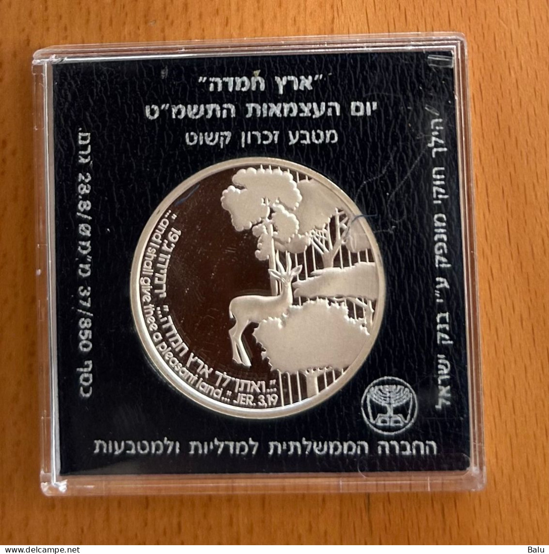 Israel 1989 Promised Land, Silber 850, 37mm, 28.8 Gr. 2 New Sheqel, Proof, Independence Day - Israël