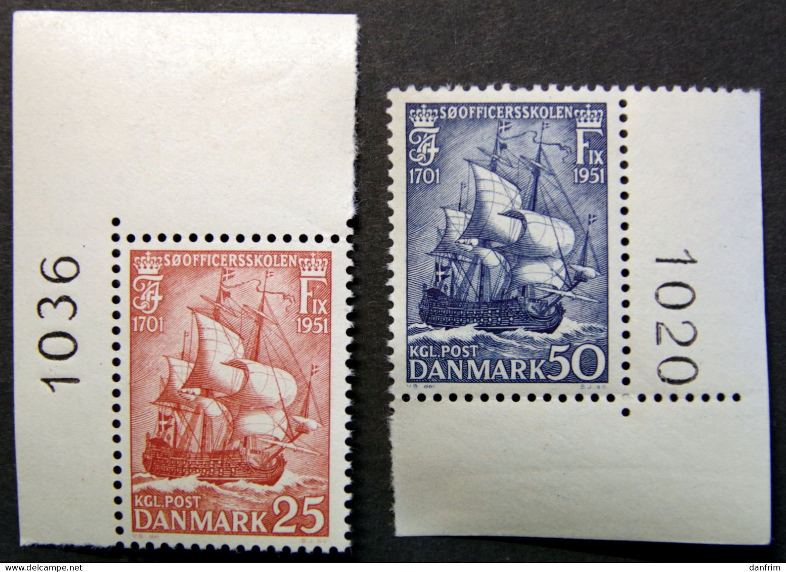 Denmark 1951 Naval Officers College MINr. 323-24  MNH (**)  ( Lot KS 1530 ) - Nuovi