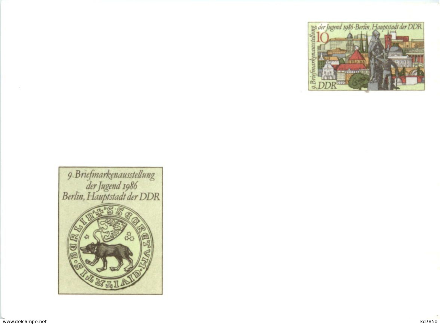 DDR - Berlin - 9. Briefmarkenausstellung 1986 - Ganzsache - Postcards - Mint