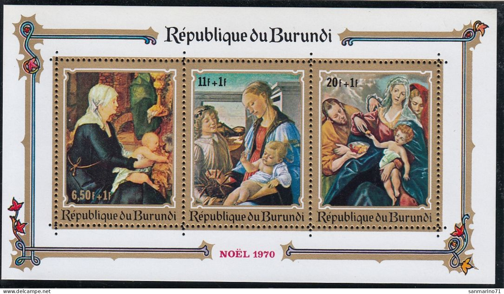 BURUNDI Block 46,unused,Christmas 1970 (**) - Hojas Y Bloques