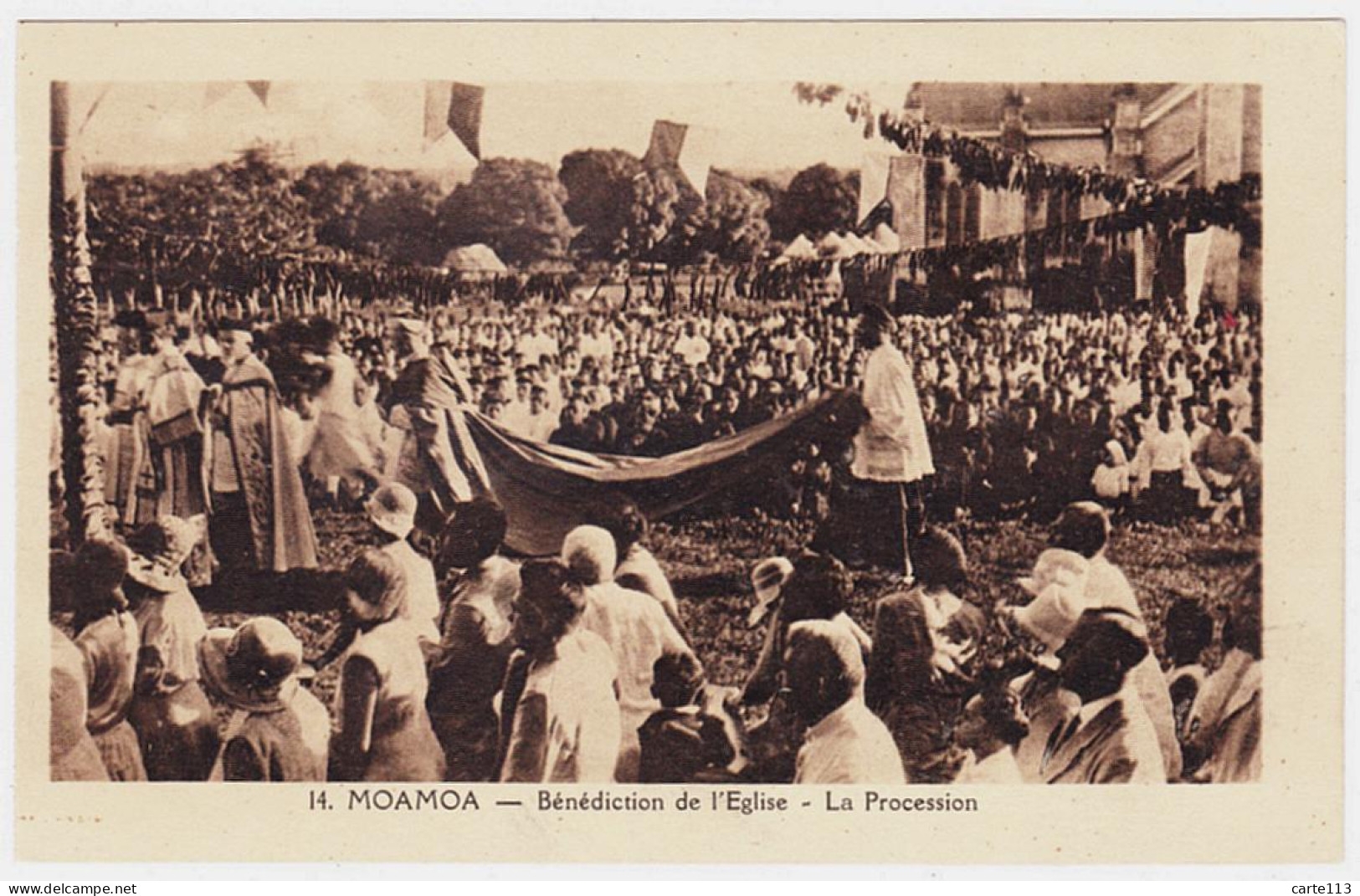 0 - B20496CPA - SAMOA - MOAMOA -  Benediction De L' Eglise, Procession - Parfait état - OCEANIE - Samoa