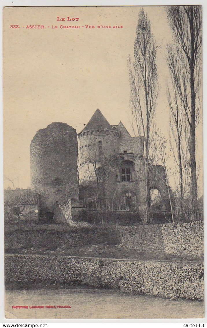46 - B18556CPA - ASSIER - Le Chateau, Vue Une Aile - Bon état - LOT - Assier