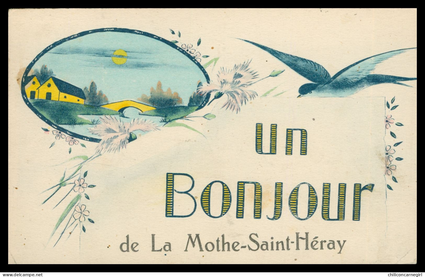 * Fantaisie - Un Bonjour De La MOTHE SAINT HERAY - St - Hirondelle - Edit. M.G.A. - 1933 - La Mothe Saint Heray