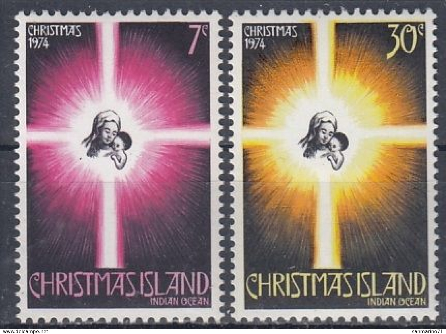 CHRISTMAS ISLAND 61-62,unused,Christmas 1974 (**) - Christmas Island
