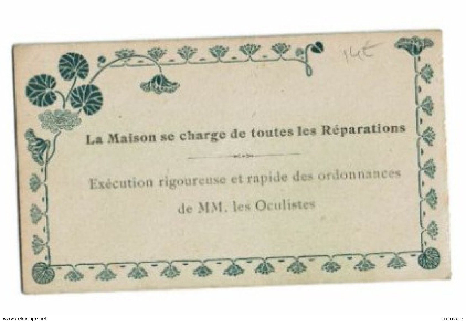 Petit Calendrier Publicitaire 1922 Optique Médicale Ulysse PERRIN Hendaye Plage - Kleinformat : 1921-40