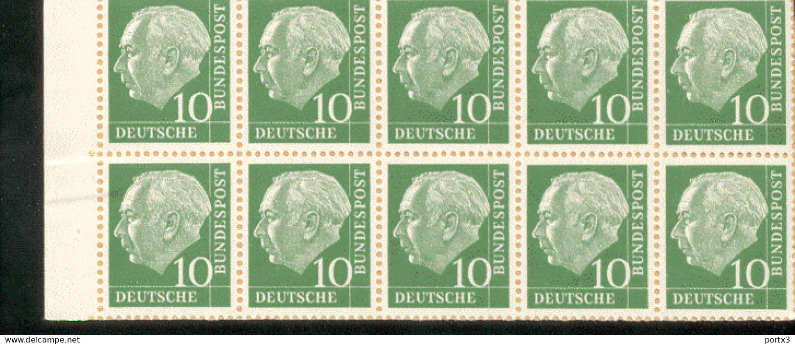 Heftchenblatt Bund 10 D Heuss I   MNH **postfrisch Neuf - 1951-1970