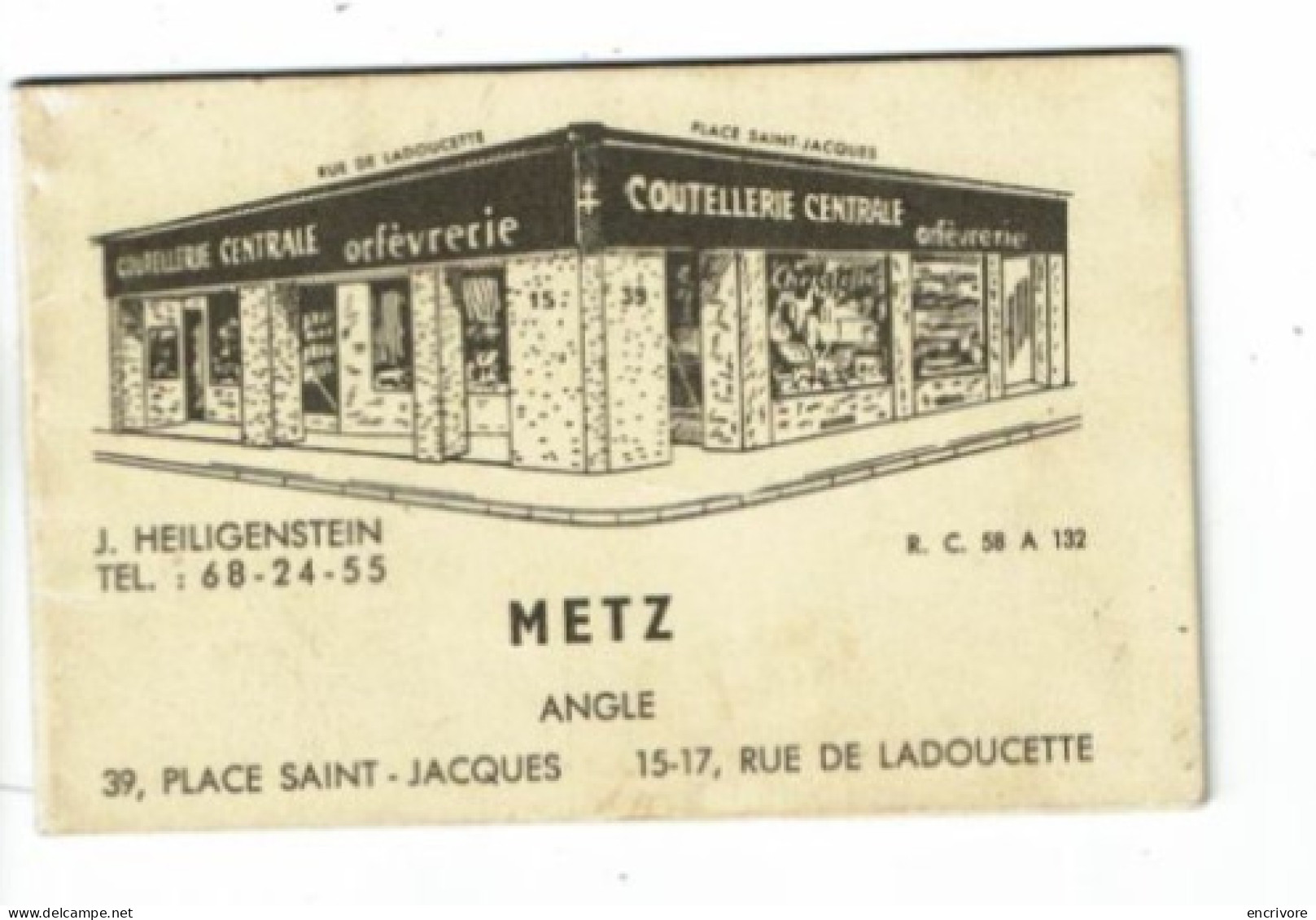 Calendrier Publicitaire 1966 Coutellerie Orfèvrerie J. HEILIGENSTEIN METZ Christofle Odette Schütz - Petit Format : 1961-70