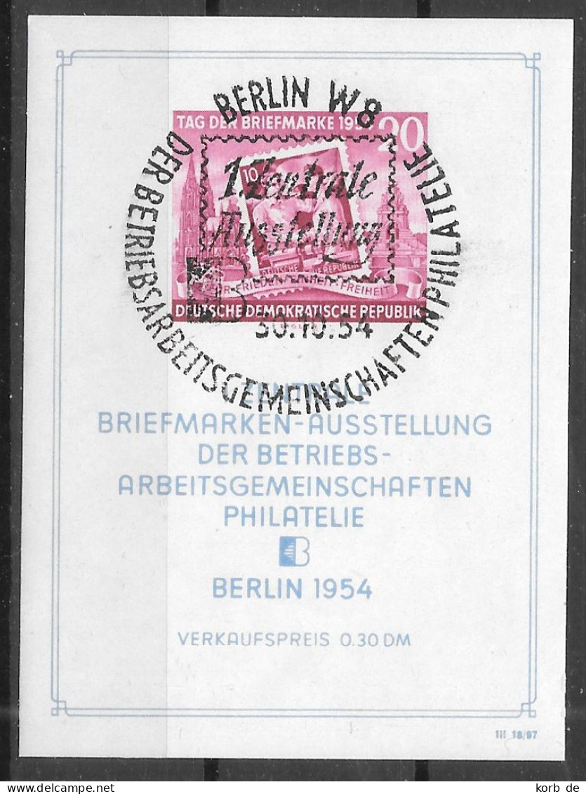 DDR 1954 / MiNr.  Block 10  O / Used   (j1115) - 1950-1970