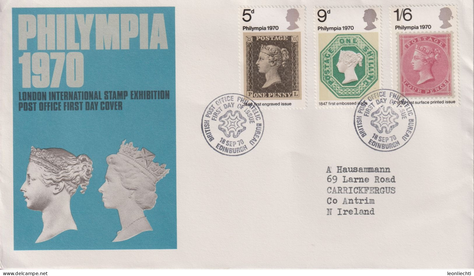 1970 Grossbritannien >FDC  Mi:GB 557, Sn:GB 644, Yt:GB 601, Philympia 70 - Stamp Exhibition - 1952-1971 Dezimalausgaben (Vorläufer)