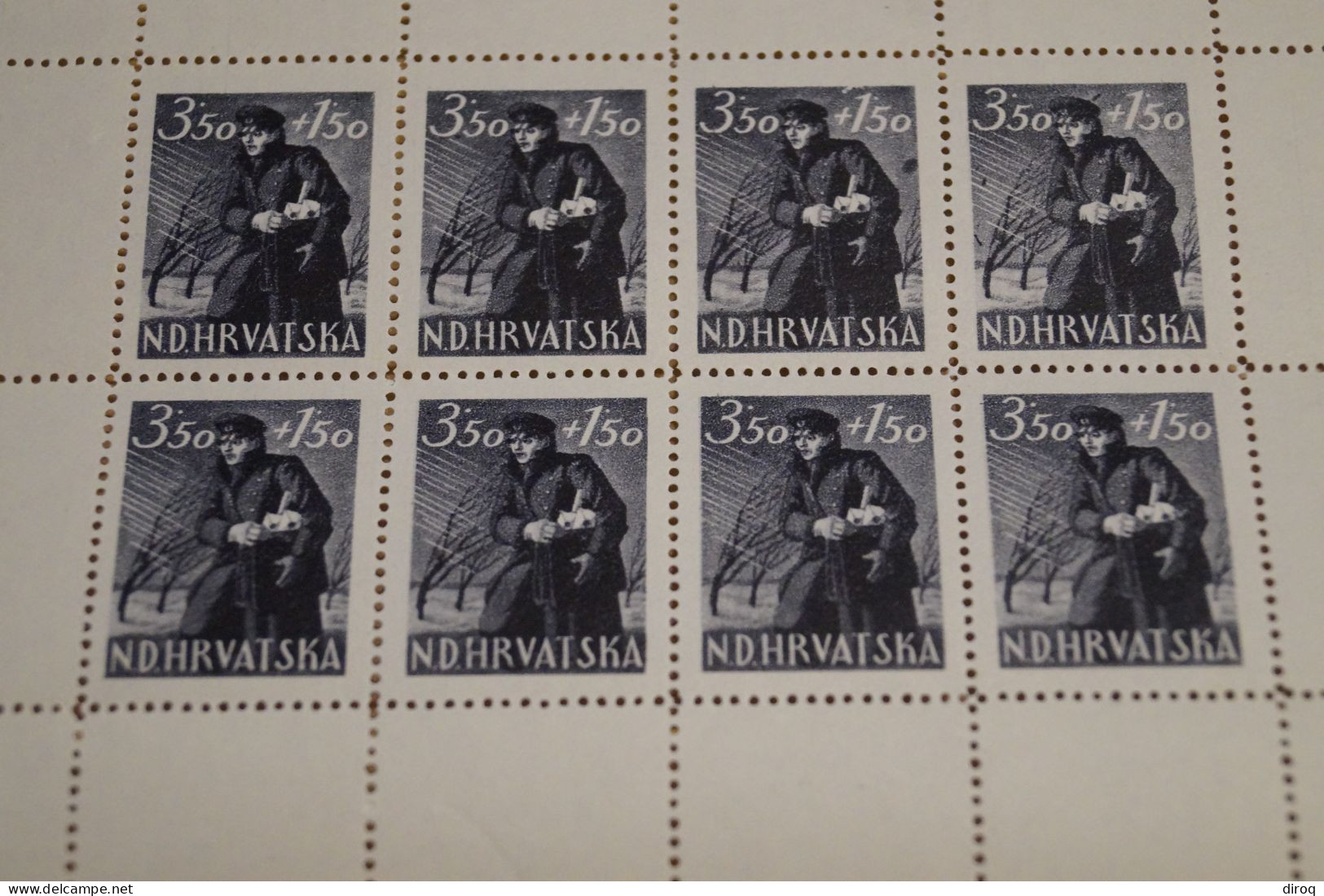CROATIA - HRVATSKA - NDH - D.R.S.,guerre 40-45,occupation Allemande,3,50 + 1,50,NEUF - Unused Stamps